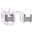 vidaXL 3 Piece Patio Dining Set with Cushions Gray Poly Rattan