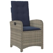 vidaXL 3 Piece Patio Dining Set with Cushions Gray Poly Rattan