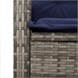 vidaXL 3 Piece Patio Dining Set with Cushions Gray Poly Rattan