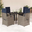 vidaXL 5 Piece Patio Dining Set with Cushions Gray Poly Rattan