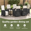 vidaXL Garden Dining Set 7 pcs Black Poly Rattan