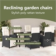 vidaXL Garden Dining Set 7 pcs Black Poly Rattan