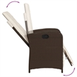 vidaXL 3 Piece Bistro Set with Cushions Brown Poly Rattan