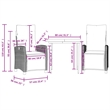 vidaXL 3 Piece Patio Dining Set with Cushions Beige Poly Rattan