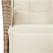 vidaXL 3 Piece Patio Dining Set with Cushions Beige Poly Rattan