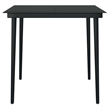 vidaXL 3 Piece Patio Dining Set with Cushions Black Poly Rattan Glass