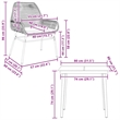 vidaXL 3 Piece Patio Dining Set with Cushions Gray Poly Rattan Glass