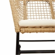 vidaXL 3 Piece Patio Dining Set with Cushions Brown Poly Rattan Glass