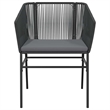 vidaXL 3 Piece Patio Dining Set with Cushions Black Poly Rattan Glass