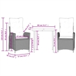 vidaXL 3 Piece Patio Dining Set with Cushions Gray Poly Rattan
