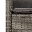 vidaXL 3 Piece Patio Dining Set with Cushions Gray Poly Rattan