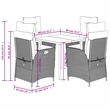 vidaXL 5 Piece Patio Dining Set with Cushions Gray Poly Rattan
