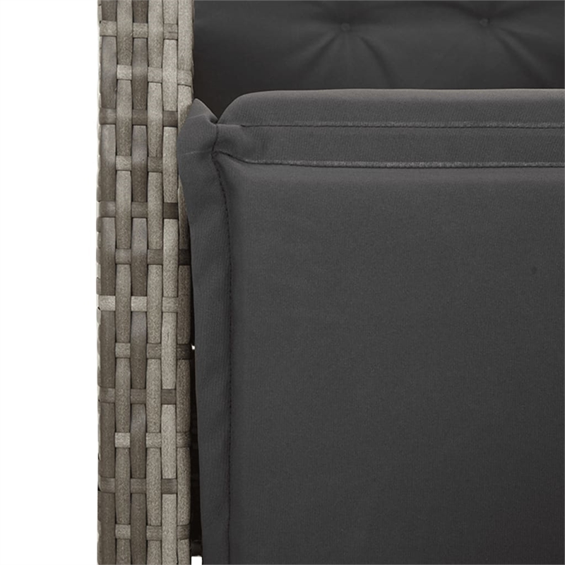 vidaXL 5 Piece Patio Dining Set with Cushions Gray Poly Rattan
