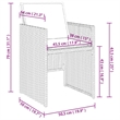 vidaXL 11 Piece Patio Dining Set with Cushions Gray Poly Rattan