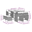 vidaXL 9 Piece Patio Dining Set with Cushions Brown Poly Rattan