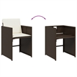 vidaXL 9 Piece Patio Dining Set with Cushions Brown Poly Rattan