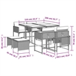 vidaXL 9 Piece Patio Dining Set with Cushions Black Poly Rattan