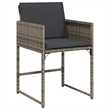 vidaXL 9 Piece Patio Dining Set with Cushions Gray Poly Rattan