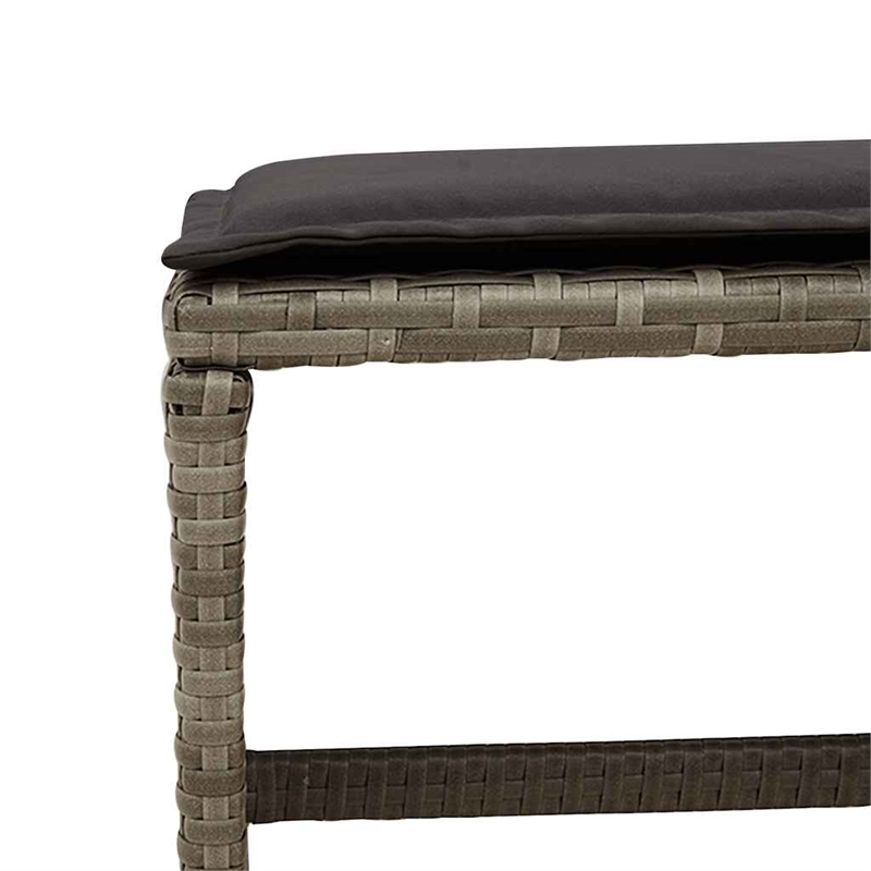 vidaXL 9 Piece Patio Dining Set with Cushions Gray Poly Rattan