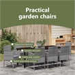 vidaXL Garden Dining Set 9 pcs Grey Poly Rattan