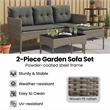 vidaXL Garden Sofa Set 2 pcs Poly Rattan