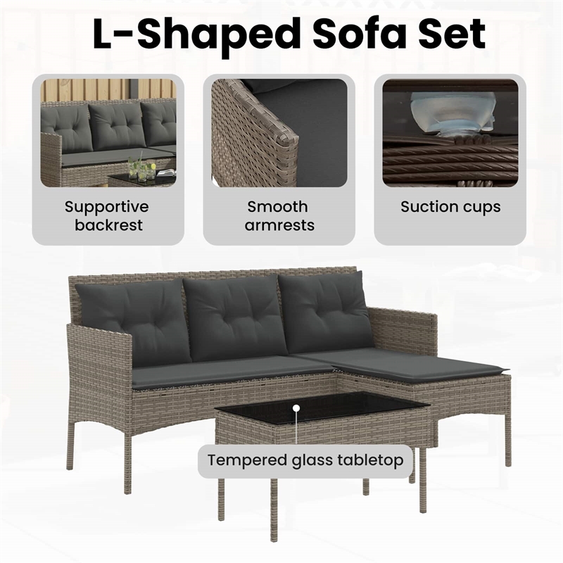 vidaXL Garden Sofa Set 2 pcs Poly Rattan