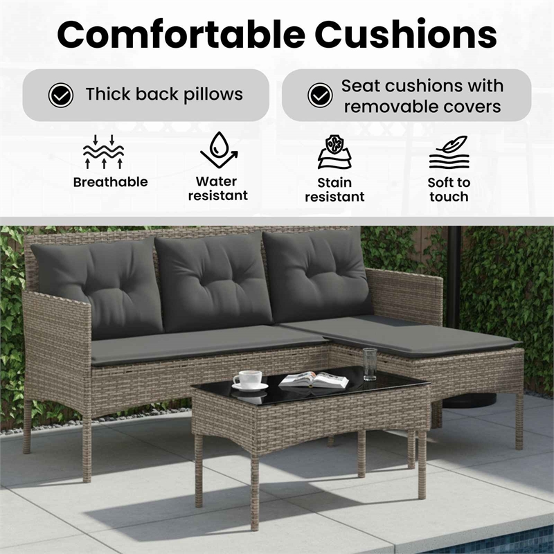 vidaXL Garden Sofa Set 2 pcs Poly Rattan