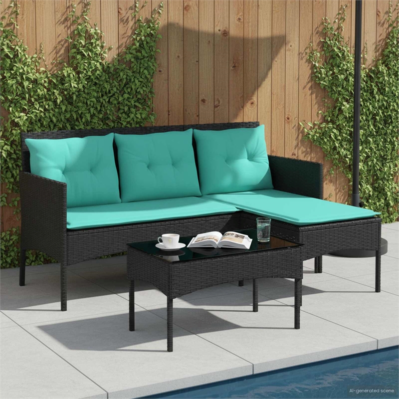 vidaXL Garden Sofa Set 2 pcs Poly Rattan