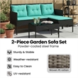 vidaXL Garden Sofa Set 2 pcs Poly Rattan