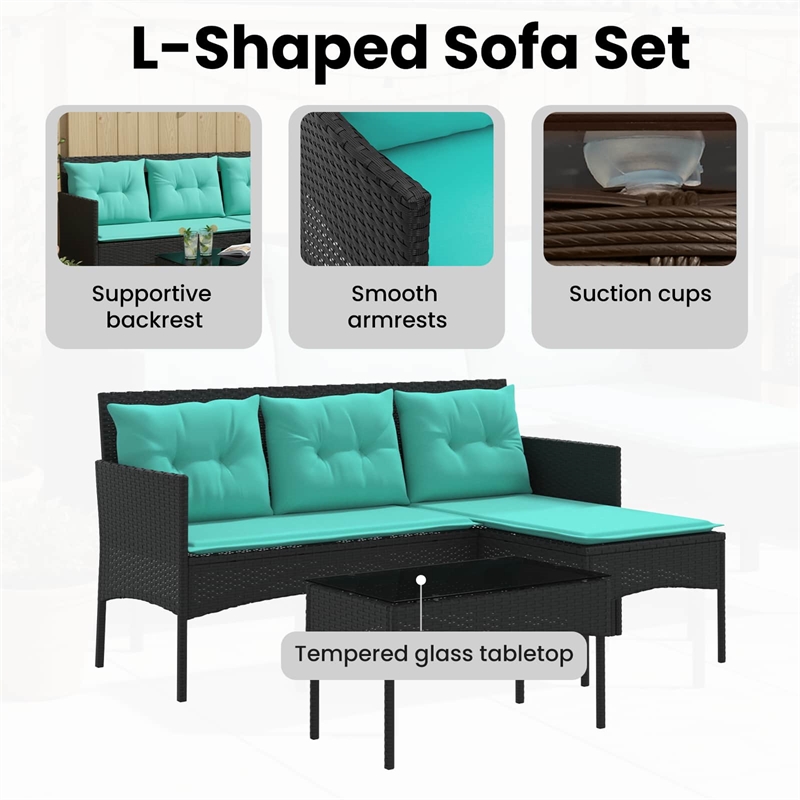 vidaXL Garden Sofa Set 2 pcs Poly Rattan