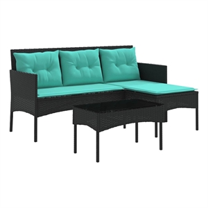 vidaXL Garden Sofa Set 2 pcs Poly Rattan