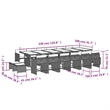 vidaXL 17 Piece Garden Dining Set with Cushions Black Poly Rattan