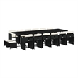 vidaXL 17 Piece Garden Dining Set with Cushions Black Poly Rattan