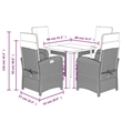 vidaXL 5 Piece Patio Dining Set with Cushions Beige Poly Rattan