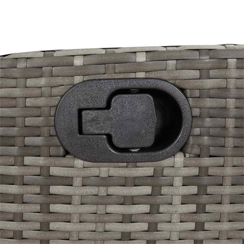 vidaXL 3 Piece Bistro Set with Cushions Gray Poly Rattan