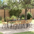 vidaXL Garden Dining Set 9 pcs Brown Powder-Coated Steel