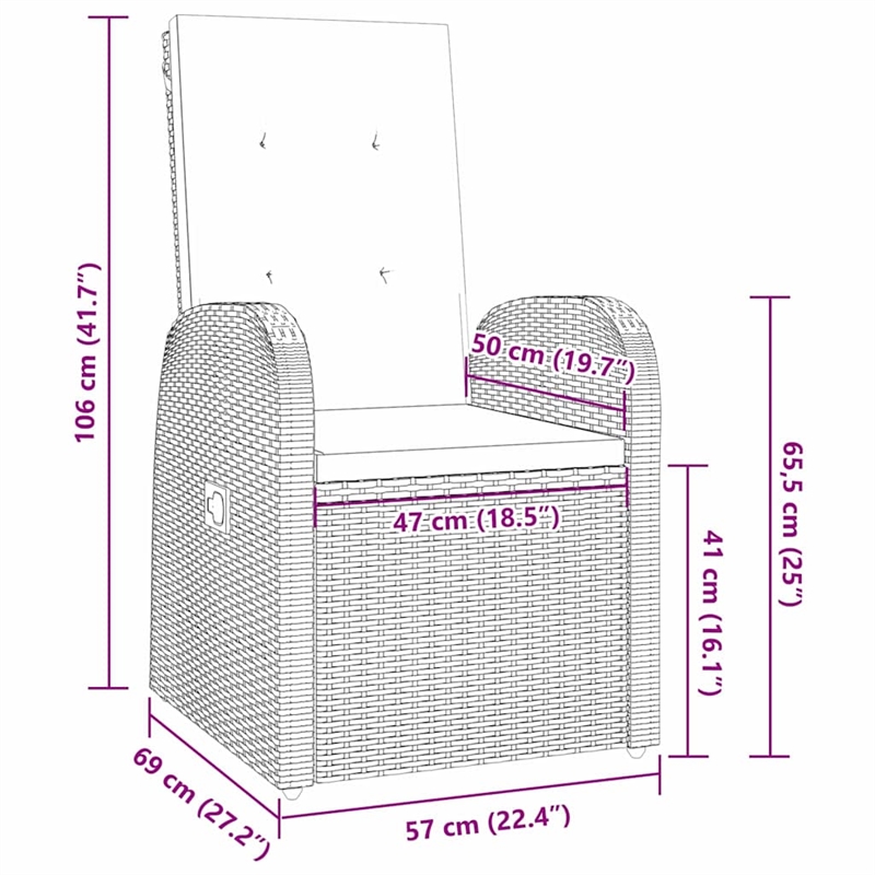 vidaxl garden dining set 7 pcs grey poly rattan
