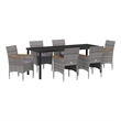 vidaXL Garden Dining Set 7 pcs Grey Poly Rattan