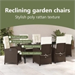 vidaXL Garden Dining Set 7 pcs Brown Poly Rattan