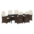 vidaXL Garden Dining Set 7 pcs Brown Poly Rattan