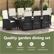 vidaXL Garden Dining Set 9 pcs Black Poly Rattan