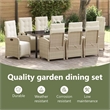vidaXL Garden Dining Set 9 pcs Beige Poly Rattan