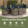 vidaXL Garden Dining Set 7 pcs Grey Poly Rattan