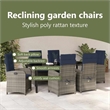 vidaXL Garden Dining Set 7 pcs Grey Poly Rattan