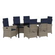 vidaXL Garden Dining Set 7 pcs Grey Poly Rattan