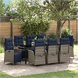 vidaXL Garden Dining Set 9 pcs Grey and Black Rattan