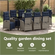 vidaXL Garden Dining Set 9 pcs Grey and Black Rattan