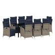 vidaXL Garden Dining Set 9 pcs Grey and Black Rattan