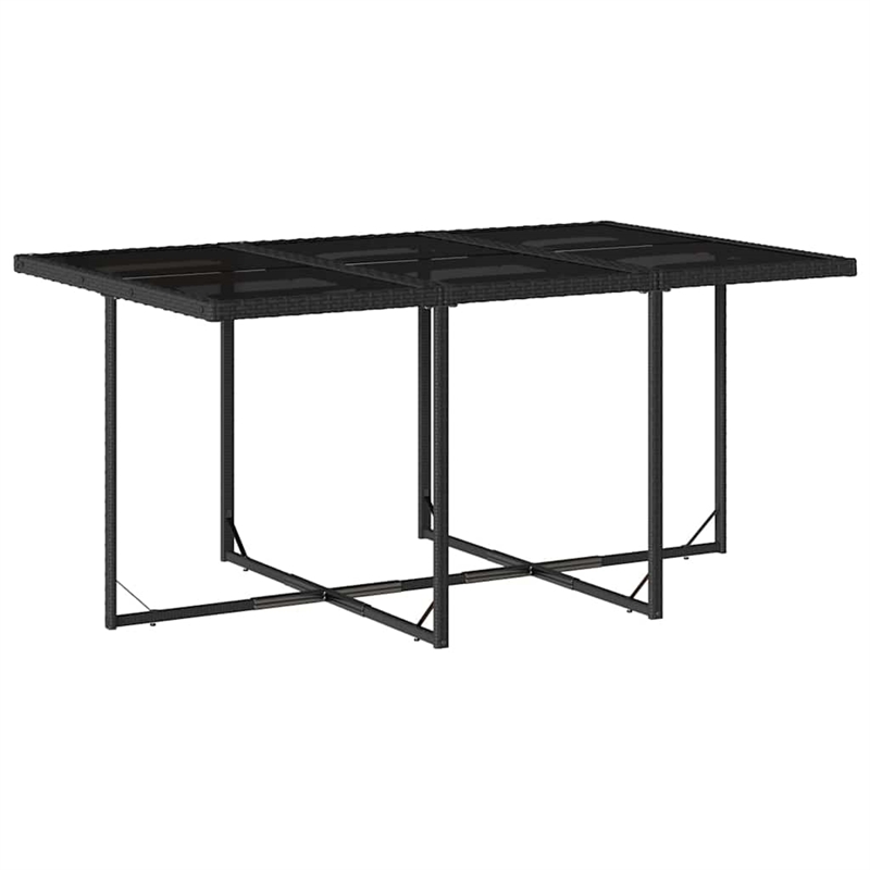 vidaXL Garden Dining Set Black/Cream White