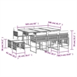 vidaXL 11 Piece Garden Dining Set with Cushions Black Poly Rattan